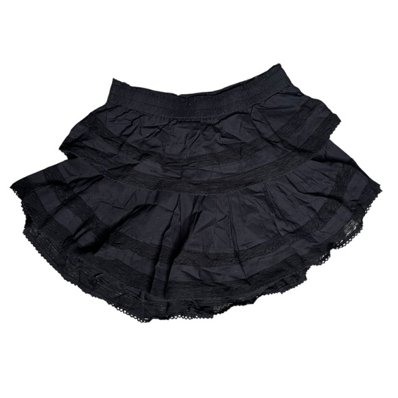 LoveShackFancy Black Ruffle Mini Skirt Size P - Picture 2 of 8